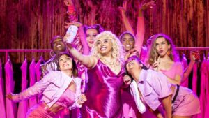 Courtney Bowman and the cast of Legally Blonde on stage at Regents Park Open Air Theatre